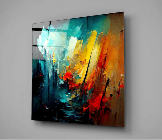 Collapsed City Silhouette Glass Wall Art || Designers Collection