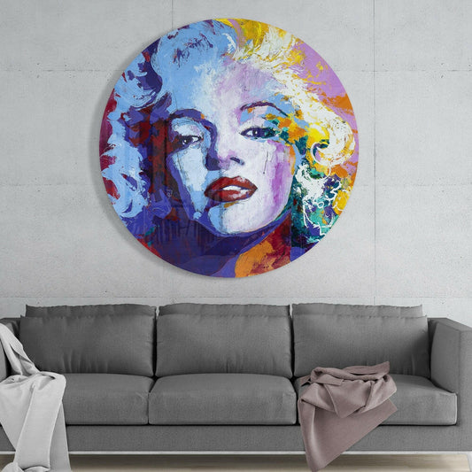 Blue Purple Blonde Circle Glass Wall Art