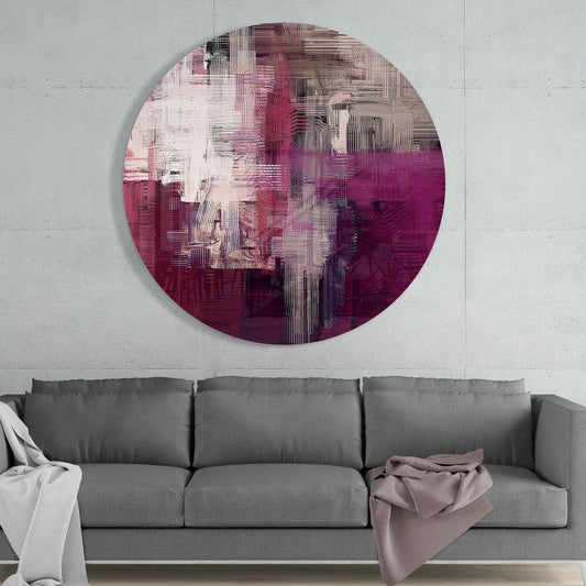 Magenta Woven Crosshatch Glass Wall Art