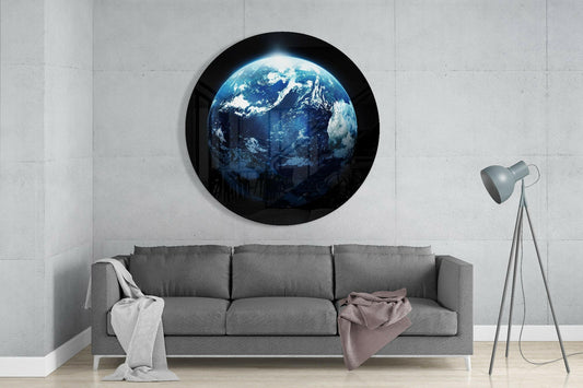 Sunrise Over Blue Earth Glass Wall Art