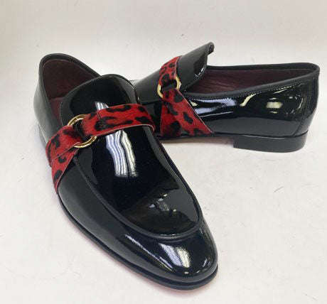 C Collection Patent Leather Loafer - Black/Red Otarealm