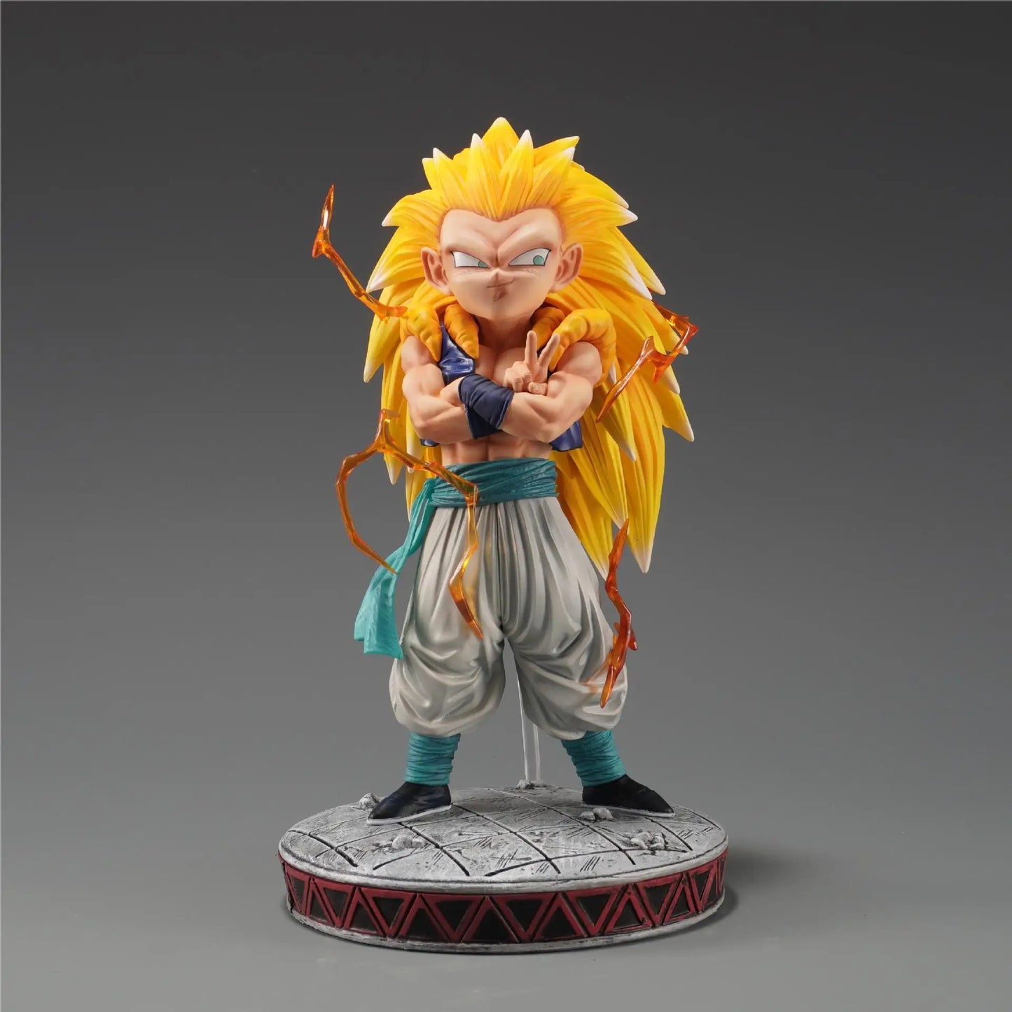 Super Saiyan Gotenks Anime Figurines, Dragon Ball Z Figures Ghost Squad Statue Figures Collection 24 CM