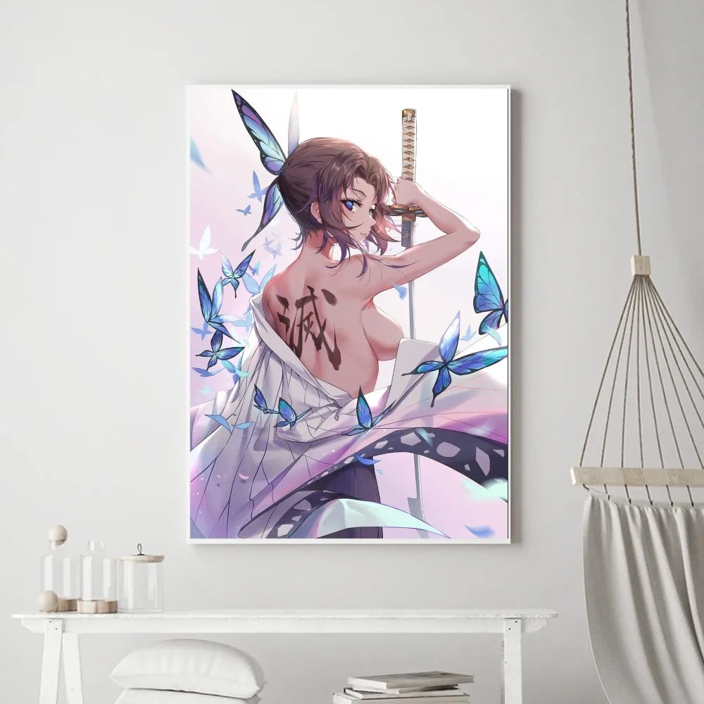 Demon Slayer Classic Anime Wall Art Poster Prints, Painting Bedroom Living Room Wall Bar Restaurant Decor