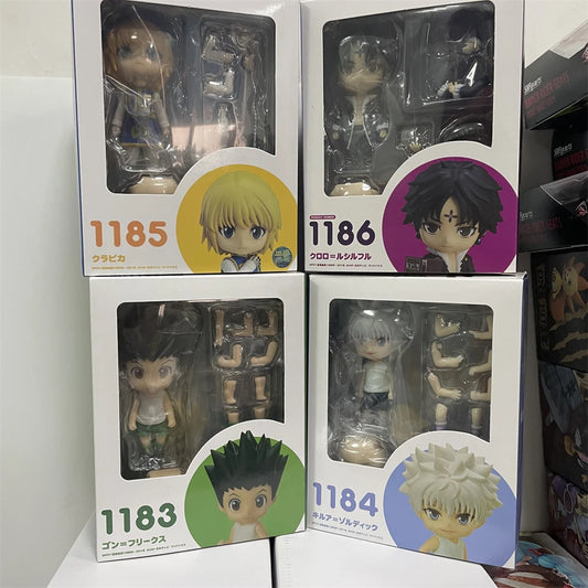 Cute Hunter X Hunter Anime Figurines, Kawaii Chibi Anime Figures, Chrollo Lucilfer, Kurapika, Gon Freeces. Killua Zoldyck PVC Action Toys 10 CM