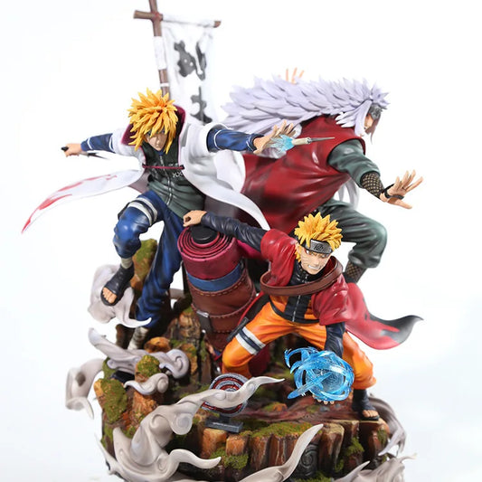 Jiraiya Minato and Naruto Anime Figurines, NARUTO SHIPPUDEN Figures Master and Apprentice Figure 41cm