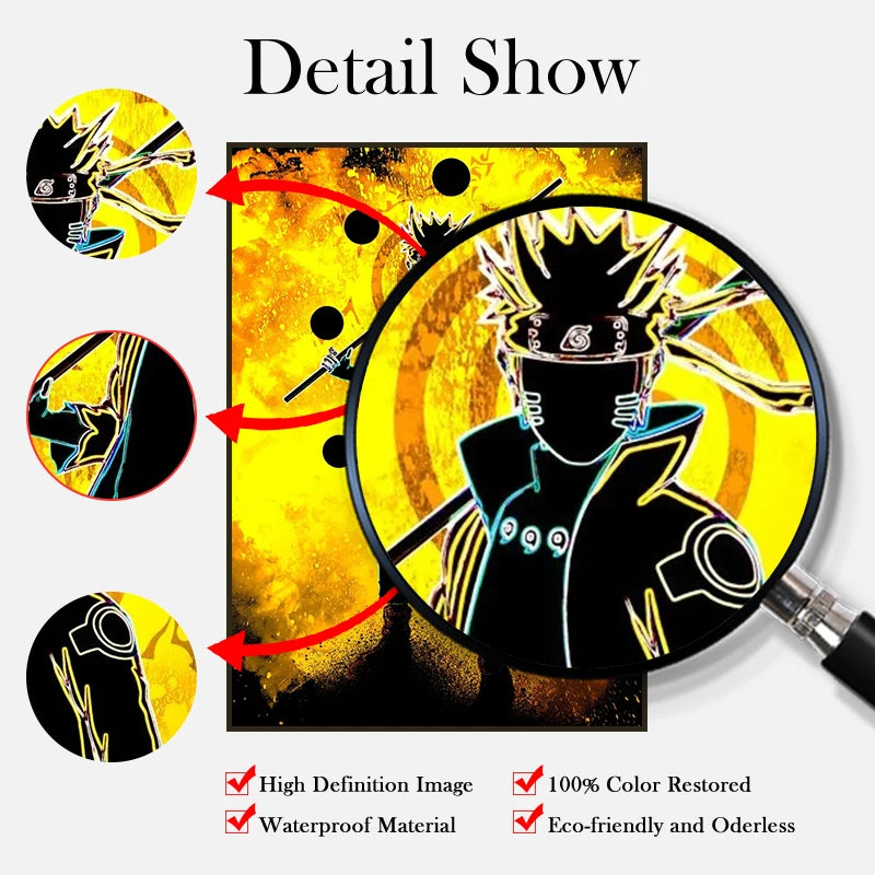 Bleach Canvas Scroll Posters, Wall Art Anime Artwork Painting Anime Hanging Poster