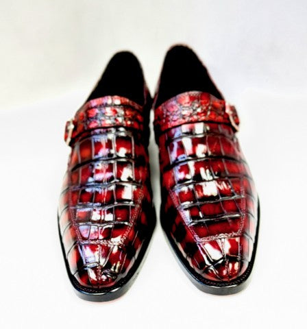 Maurice Sargeant Alligator Monkstrap - Burgundy