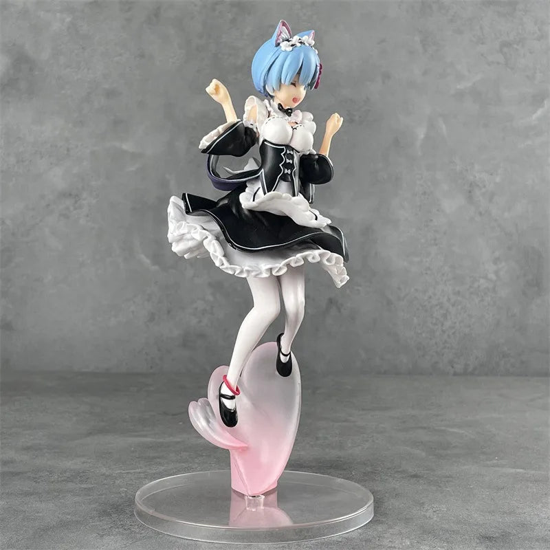 Rem Nekomimi Anime Figurine, Re:ZERO Starting Life In Another World Action Figures 22 CM