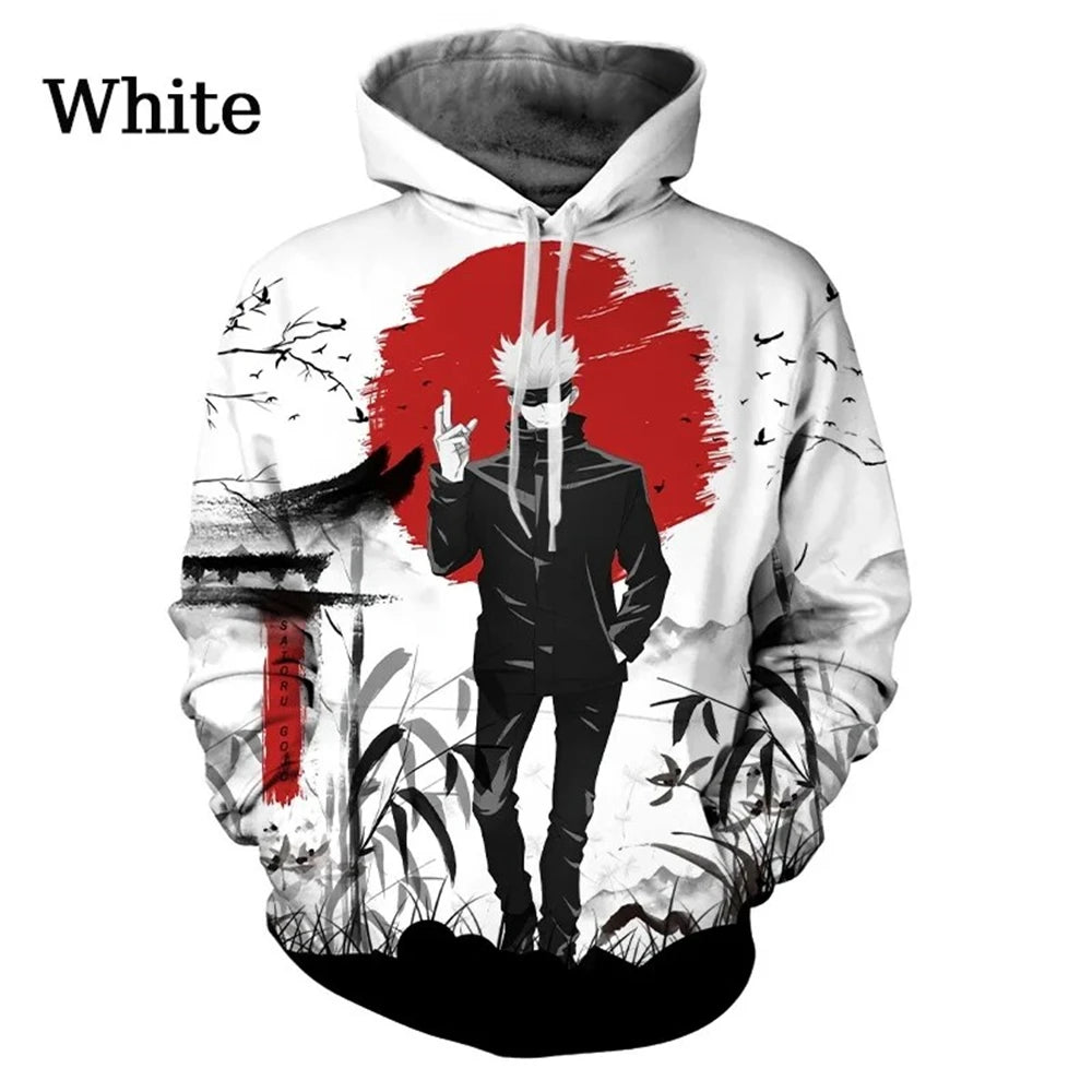 Jujutsu Kaisen Anime Pattern Men's Hoodie, Sweatshirt Men's Hoodie Fashion Pullover New Men's Clothing