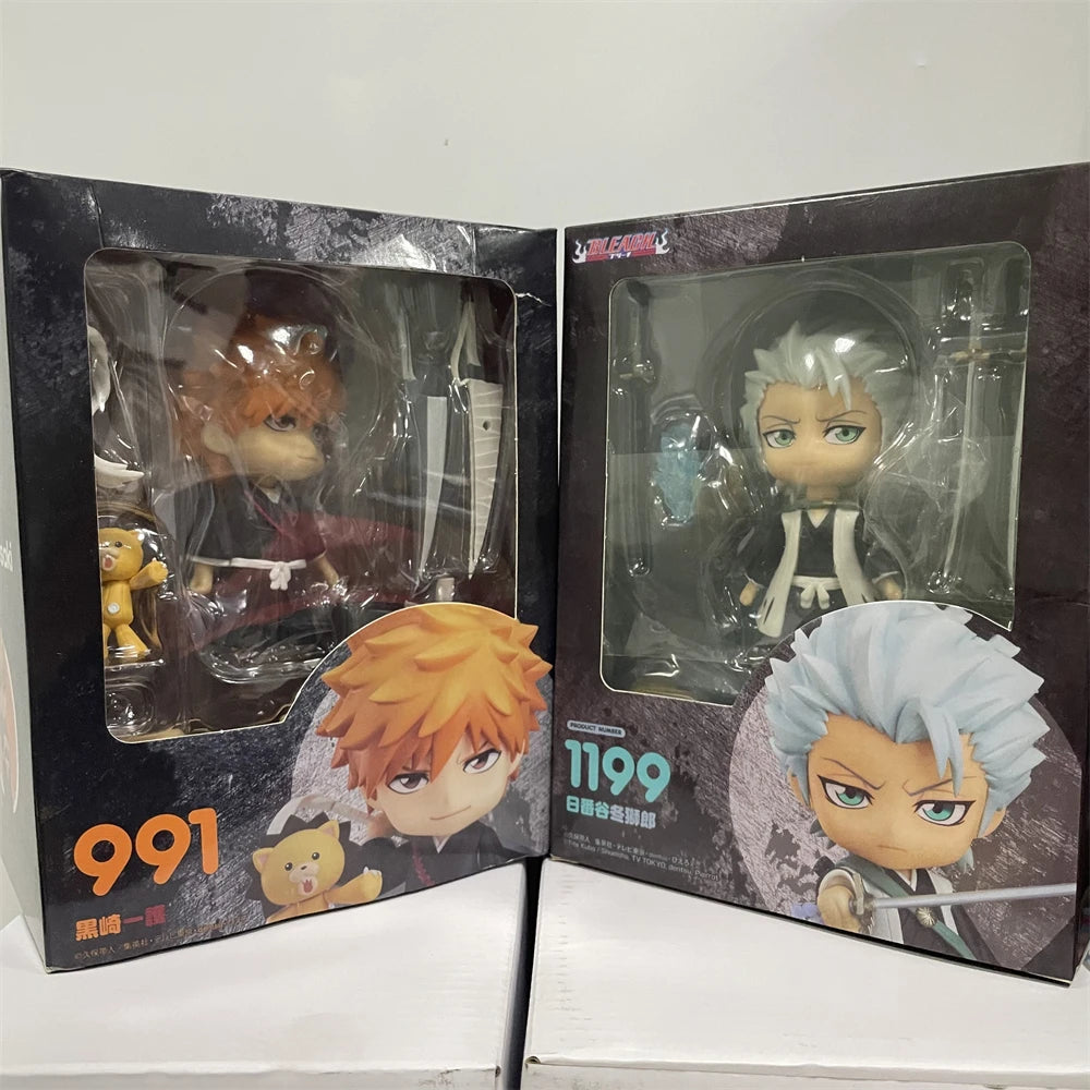 Bleach Kawaii Cute Mini Anime Figurines, Hitsugaya Toushirou, Ichigo Kurosaki, Chibi Figures 10cm