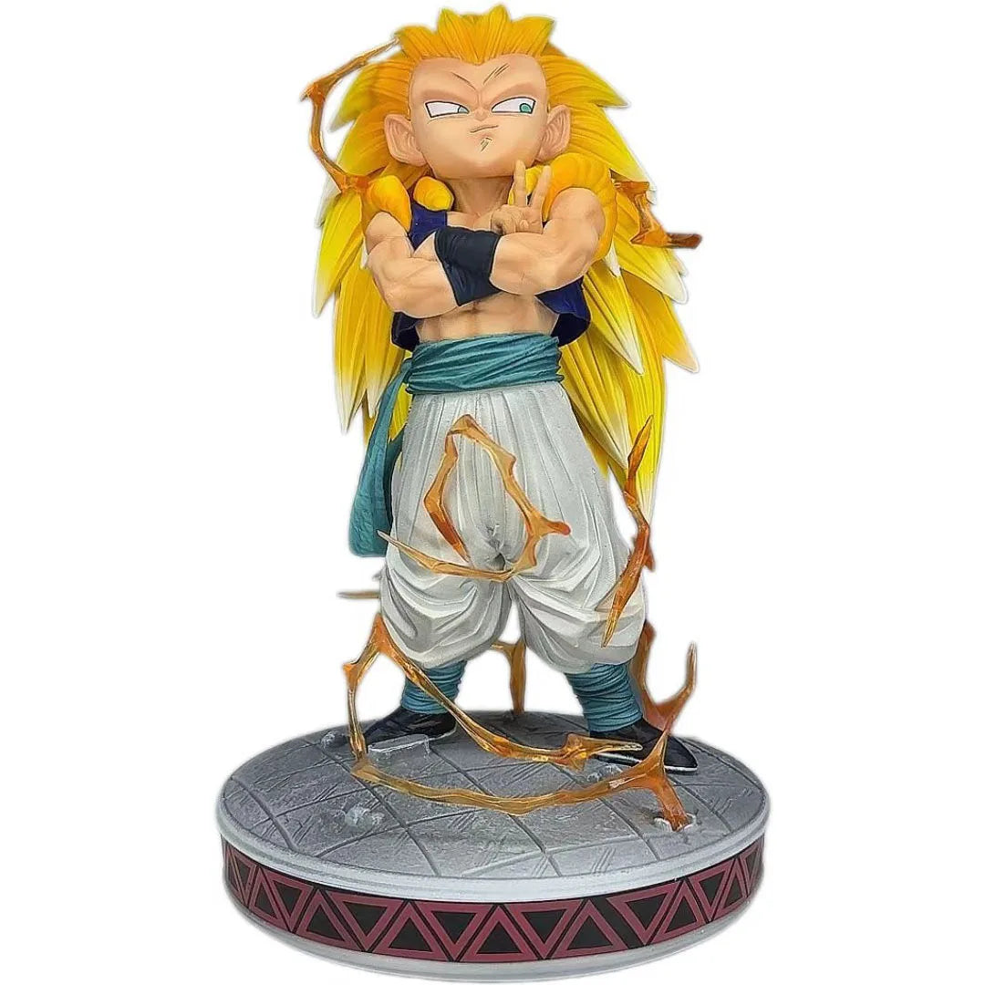 Super Saiyan Gotenks Anime Figurines, Dragon Ball Z Figures Ghost Squad Statue Figures Collection 24 CM