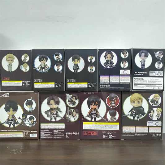 Attack on Titans Chibi Cute Kawaii Anime Figures, Mikasa, Eren, Levi Ackerman, Erwin Smith, Hange Zoe, Reiner Braun Action Figurines PVC Toys Model 10 cm