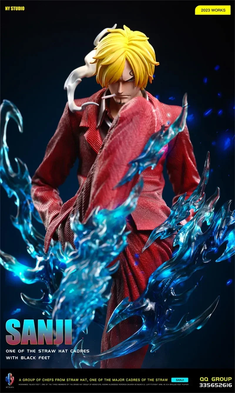 Vinsmoke Sanji Ifrit Jambe Anime Figure, One Piece Action Figurines Diable Jambe Black Foot 28 CM