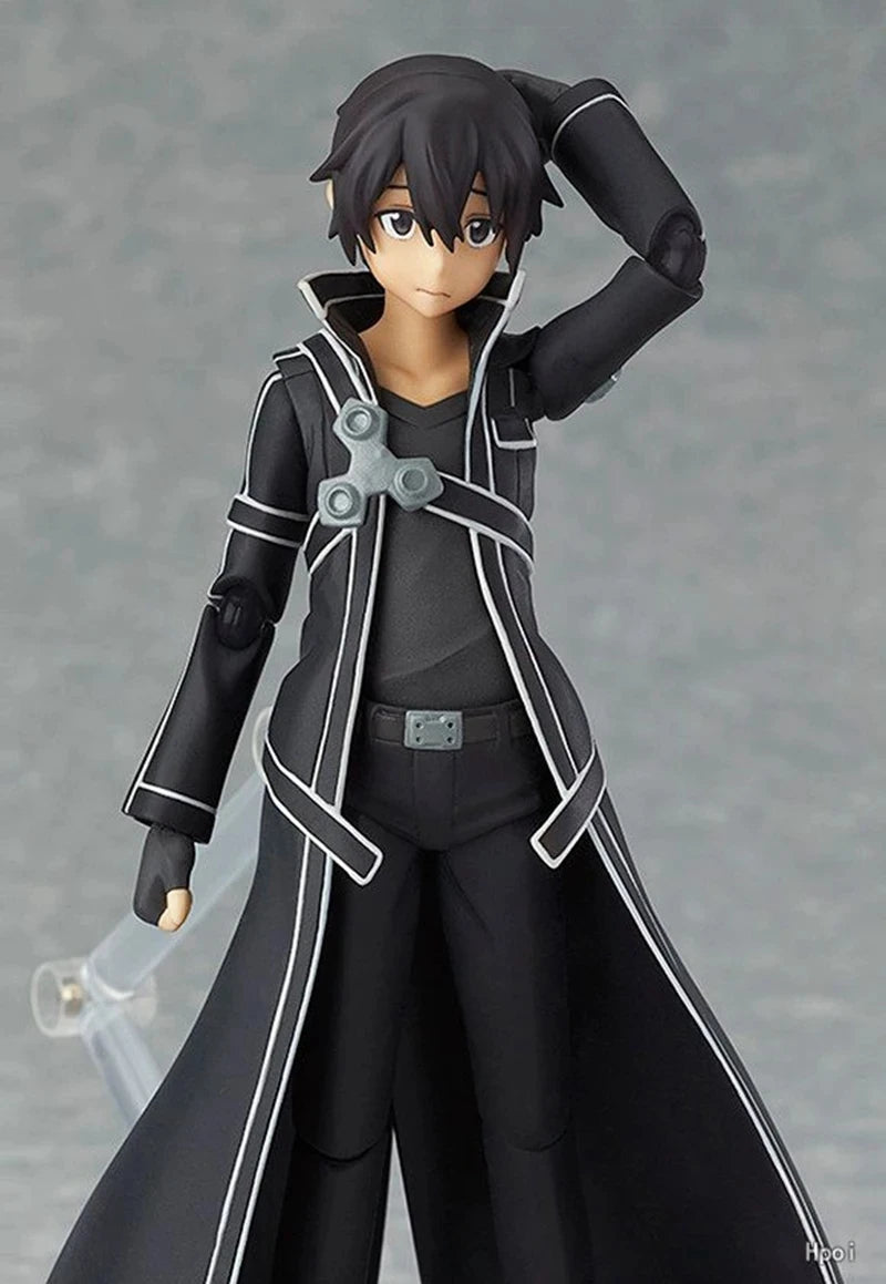 Kirigaya Kazuto Action Figure, Kirito Anime Figurines Sword Art Online, Detachable and Movable Joints Model PVC 15 CM
