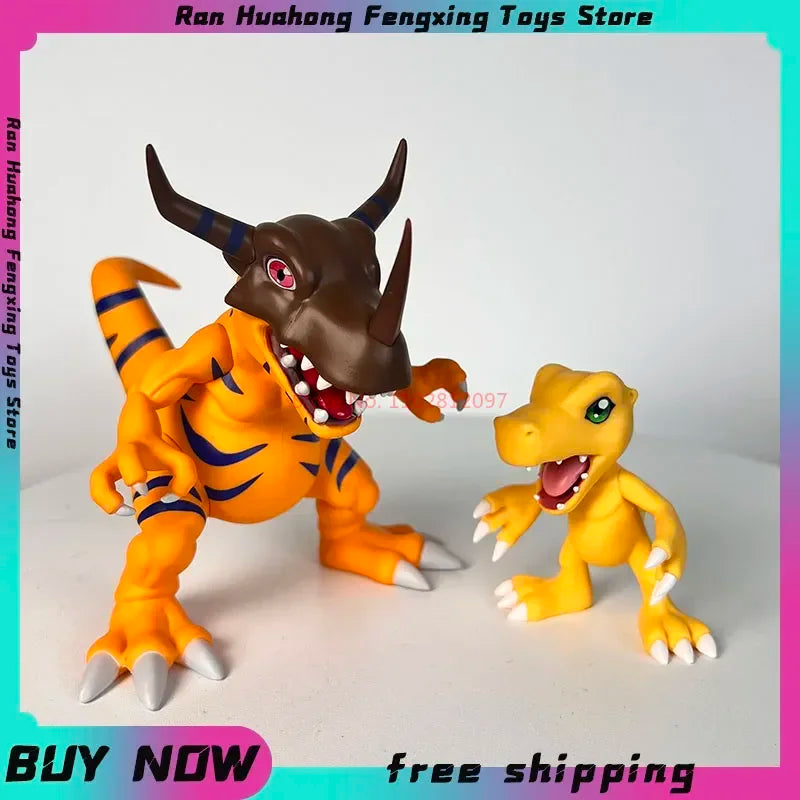 Greymon and Agumon Anime Figures, Digimon Gk Figurines Action Collectible Model Toys 12cm