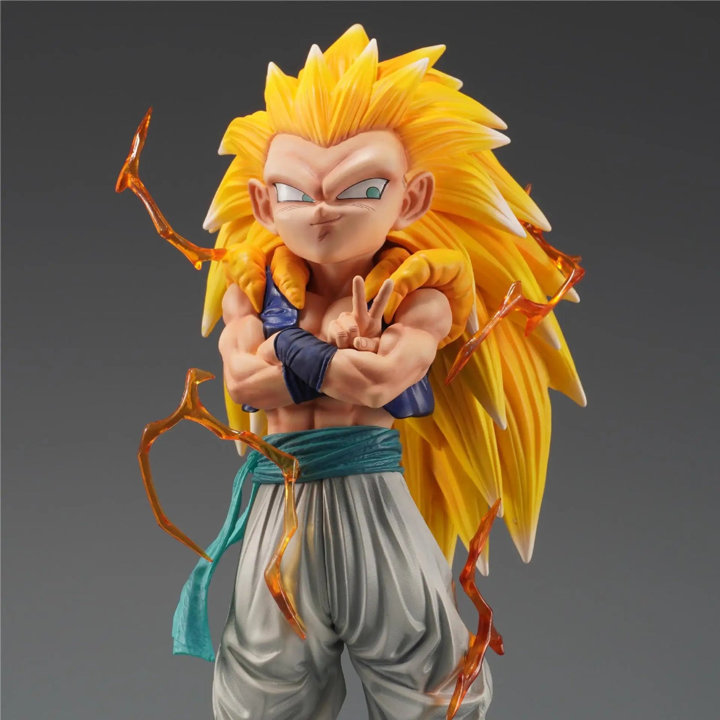 Super Saiyan Gotenks Anime Figurines, Dragon Ball Z Figures Ghost Squad Statue Figures Collection 24 CM