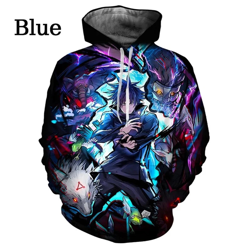 Jujutsu Kaisen Anime Pattern Men's Hoodie, Sweatshirt Men's Hoodie Fashion Pullover New Men's Clothing