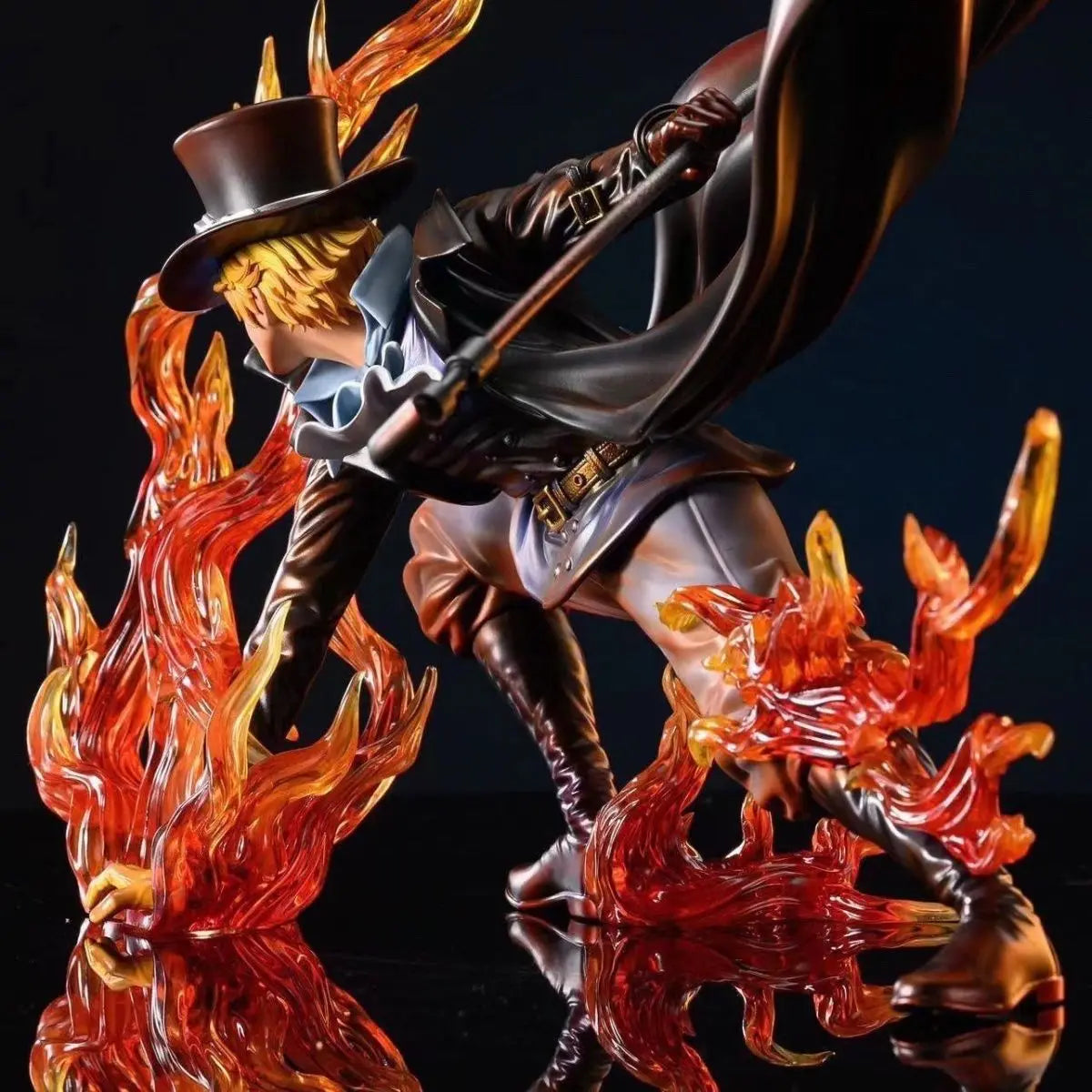 Flame Emperor Sabo Anime Figurine ,One Piece Action Figurines Fire Fist Revolutionary Army 22 CM