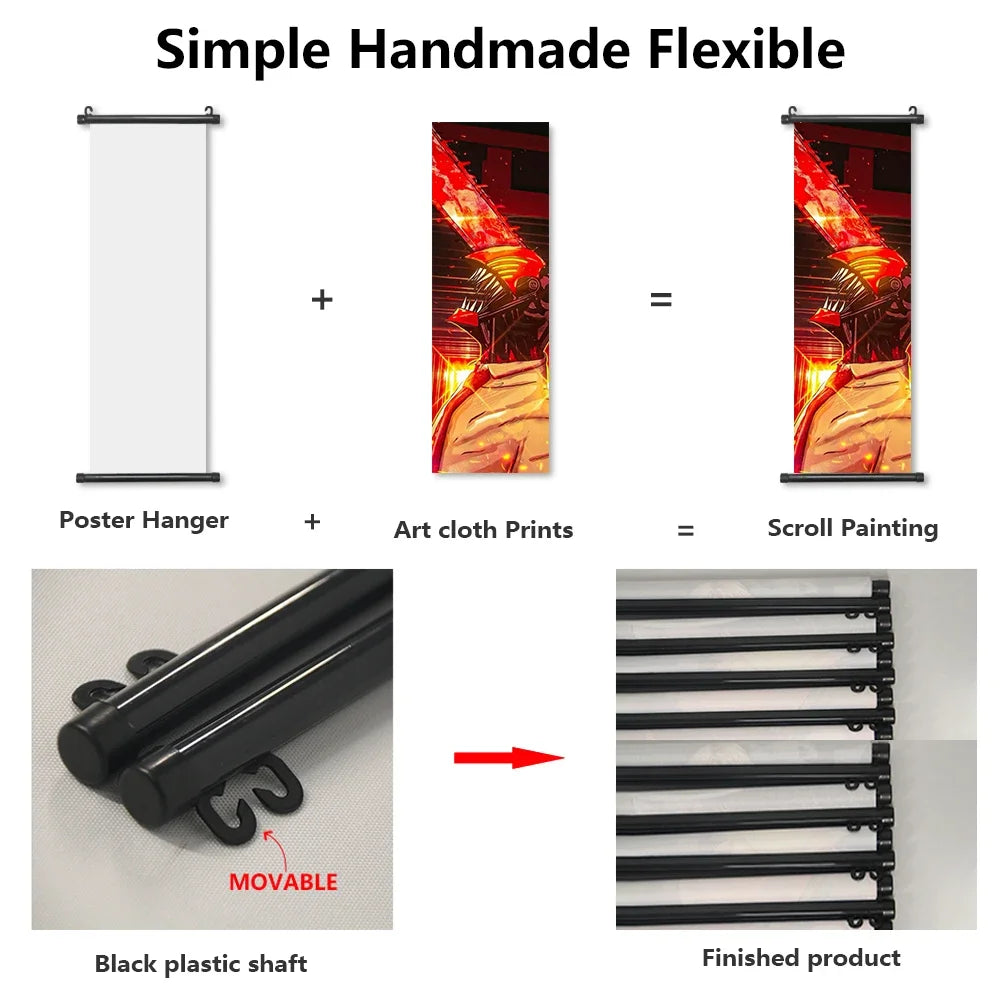 Chainsaw Man Anime Canvas Scrolls Collection, Wall Art Hanging Print Poster Home Decor