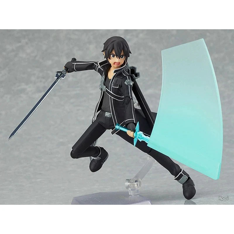 Kirigaya Kazuto Action Figure, Kirito Anime Figurines Sword Art Online, Detachable and Movable Joints Model PVC 15 CM