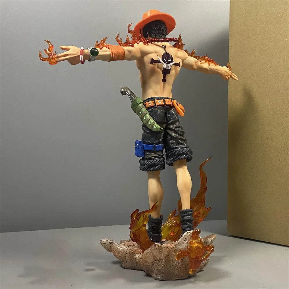 Portgas D. Ace Figure, Iconic Anime Cross Pose One Piece Action Figurines PVC Statues Collectible 28 cm