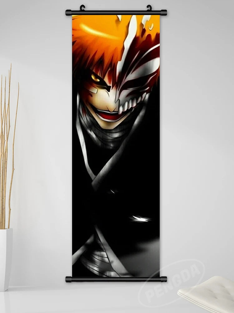 Bleach Canvas Scroll Posters, Wall Art Anime Artwork Painting Anime Hanging Poster