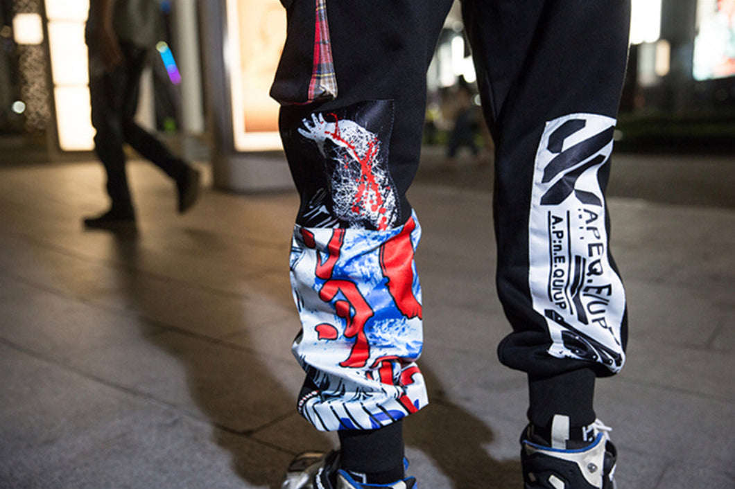 APE2883 Waves Artwork Joggers Otarealm