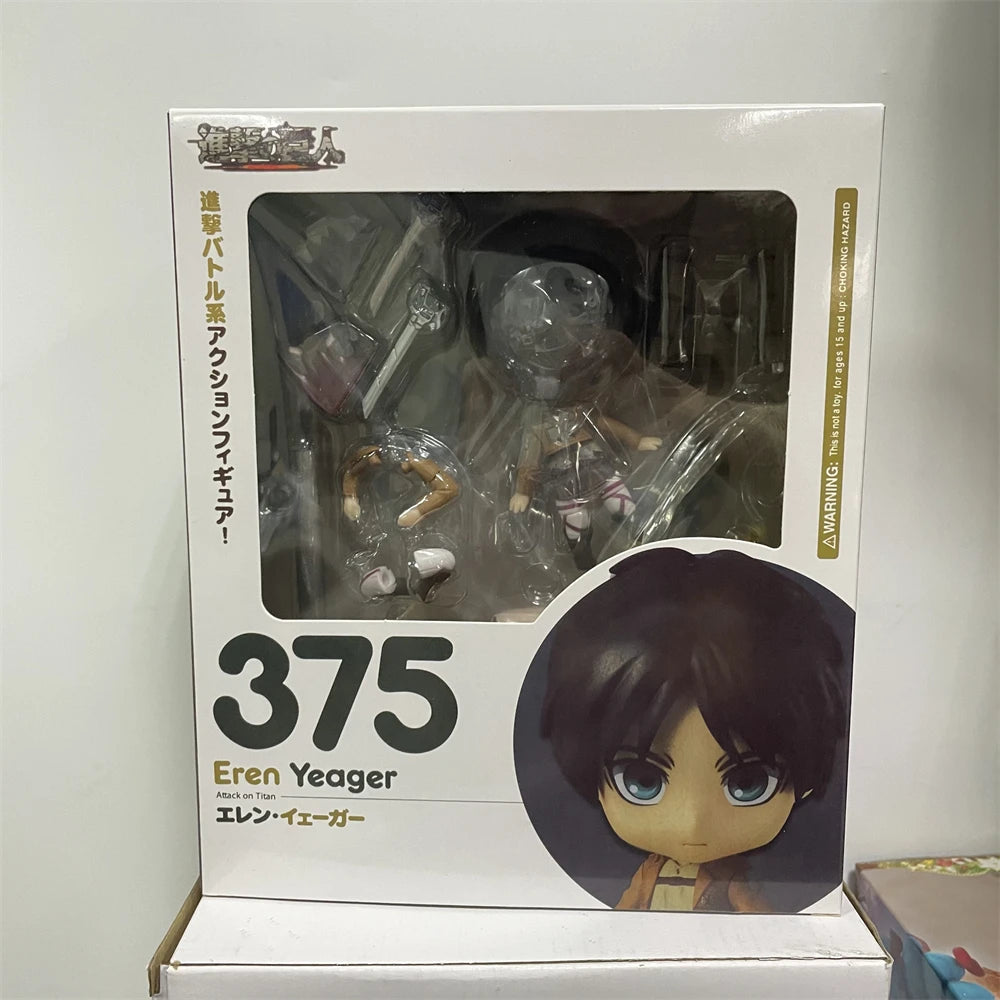 Attack on Titan Anime Figures, Shingeki no Kyojin Levi Ackerman, Eren Jaeger, Mikasa·Ackerman, Cute Kawaii Chibi Anime Figurines 10 cm