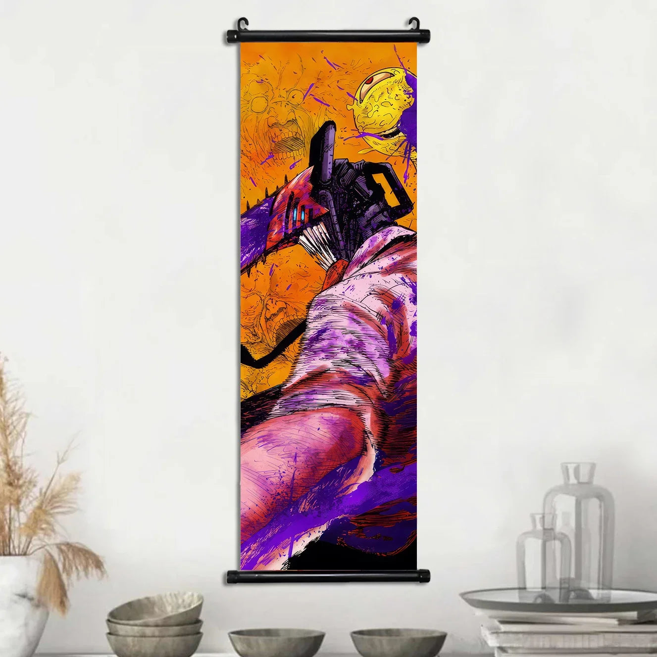 Chainsaw Man Anime Canvas Scrolls Collection, Wall Art Hanging Print Poster Home Decor