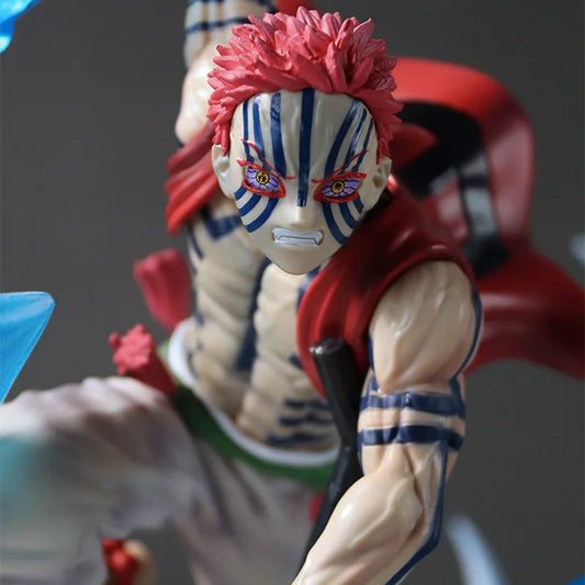 Akaza of Twelve Kizuki Demon Slayer Action Figures, LED PVC Anime Collection Model 26cm