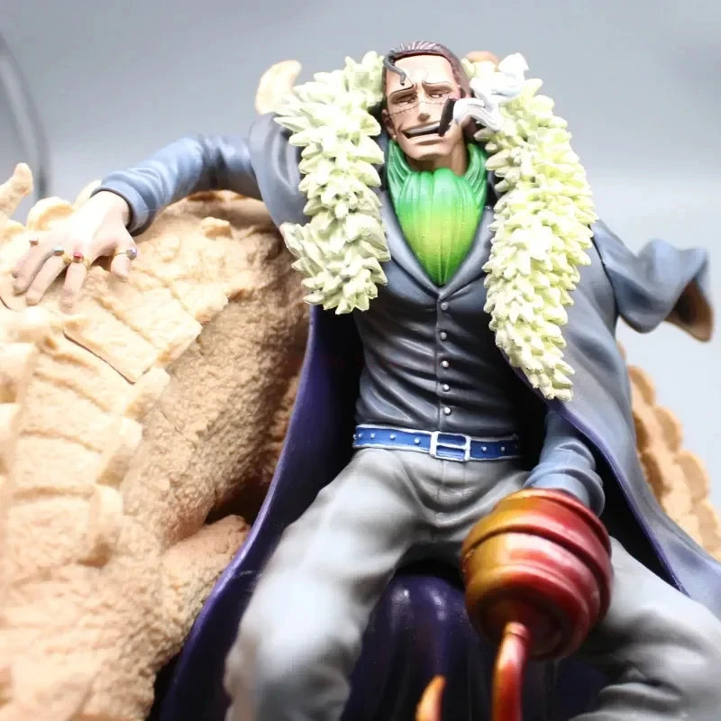 Crocodile Shichibukai Anime Figure, One Piece Sand Crocodile Sitting Action Figurines 18 CM