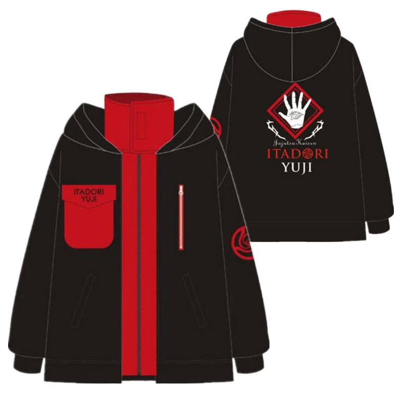Itadori Yuji Anime Hoodies Sweater Cosplay, Jujutsu Kaisen JJK Adult Unisex Pullover Casual Top