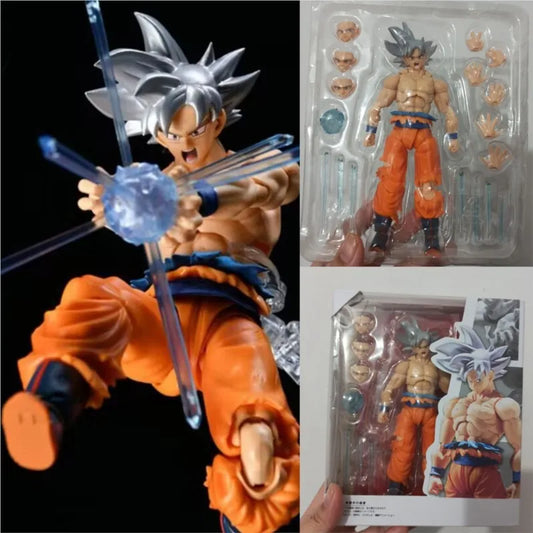 Ultra Instinct Goku Anime Figure, Dragon Ball Z Super Action Figurine White Haired 16 CM