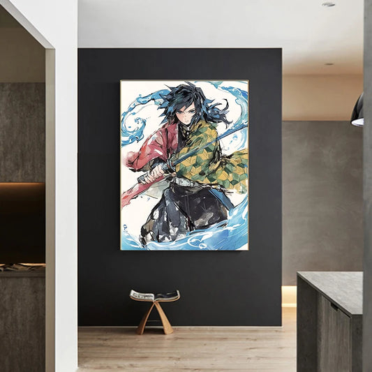 5D DIY Diamond Painting Kit Demon Slayer Anime Diamond Embroidery Full Diamond Mosaic Artist Demon Slayer Home Decoration Picture Wall Art