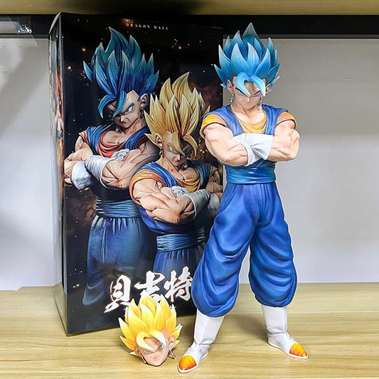 Vegito and Gogeta Anime Figurines, Swapable Super Saiyan and Blue Heads Dragon Ball Super GT 30 CM
