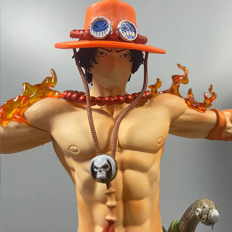Portgas D. Ace Figure, Iconic Anime Cross Pose One Piece Action Figurines PVC Statues Collectible 28 cm