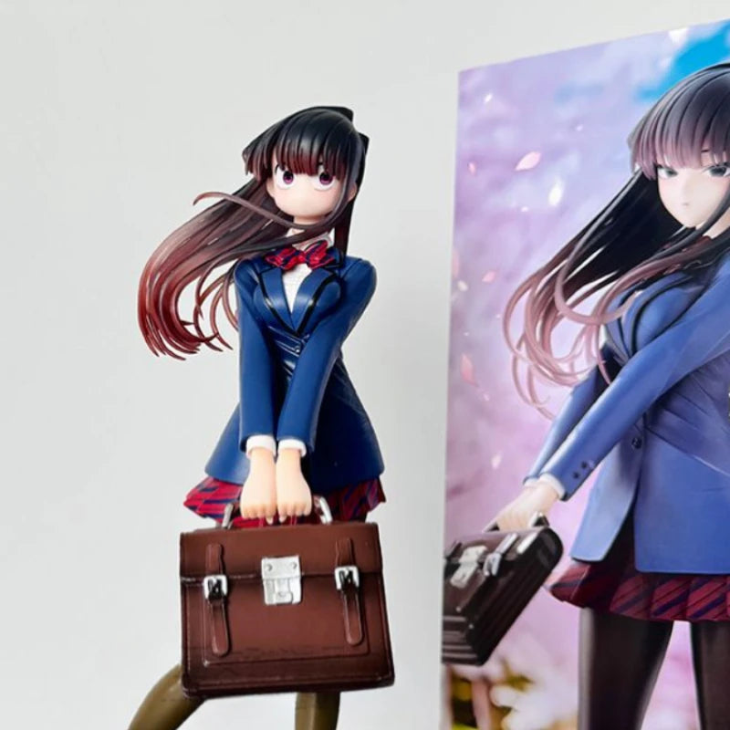 Komi Shouko Anime Figure, Komi Can‘t Communicate School Uniform Action Figurines PVC Statue 25 CM