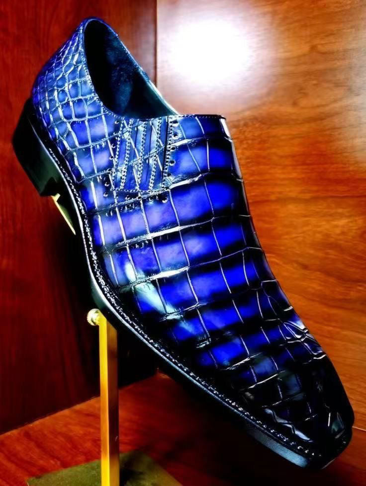Maurice Seattle Alligator Shoe Blue