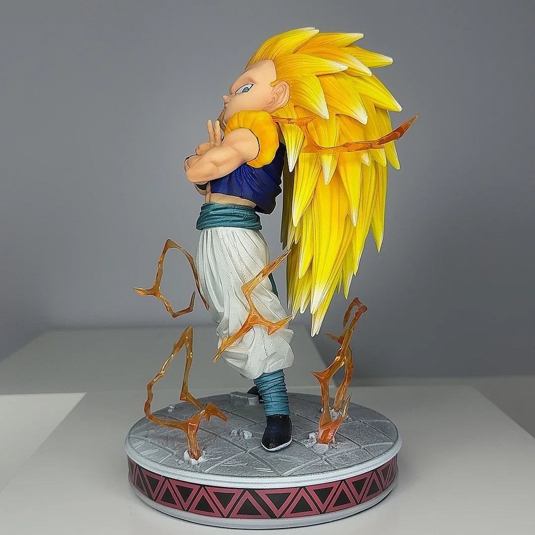 Super Saiyan Gotenks Anime Figurines, Dragon Ball Z Figures Ghost Squad Statue Figures Collection 24 CM