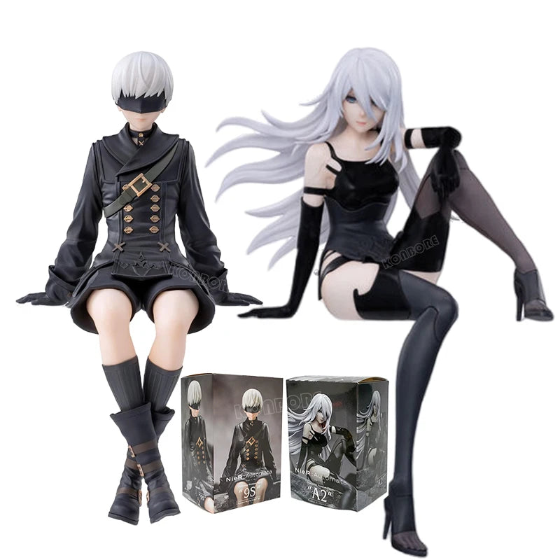 NieR:Automata Action Figures - YoRHa No.2 Type B (2B), 9S, and A2 - 15 CM Collectible Figurines