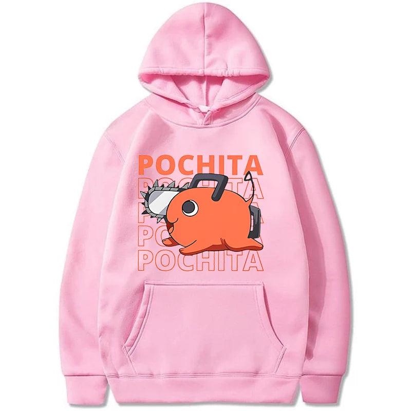 Chainsawman Women Hoodies, New Anime Hoodies Funny Pochita Graphic Print, Sweatshirt Long Sleeve Loose Tops