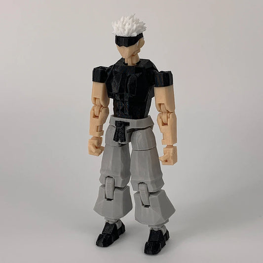 3D Printed Jujutsu Kaisen Gojo Satoru Anime Figure, Multi-Jointed Shapeshift Action Figurine Toys 14CM
