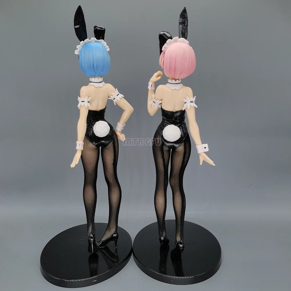 Rem and Ram Twins Bunny Outfit Anime Figurines, Re:ZERO Starting Life in Another World Action Figures