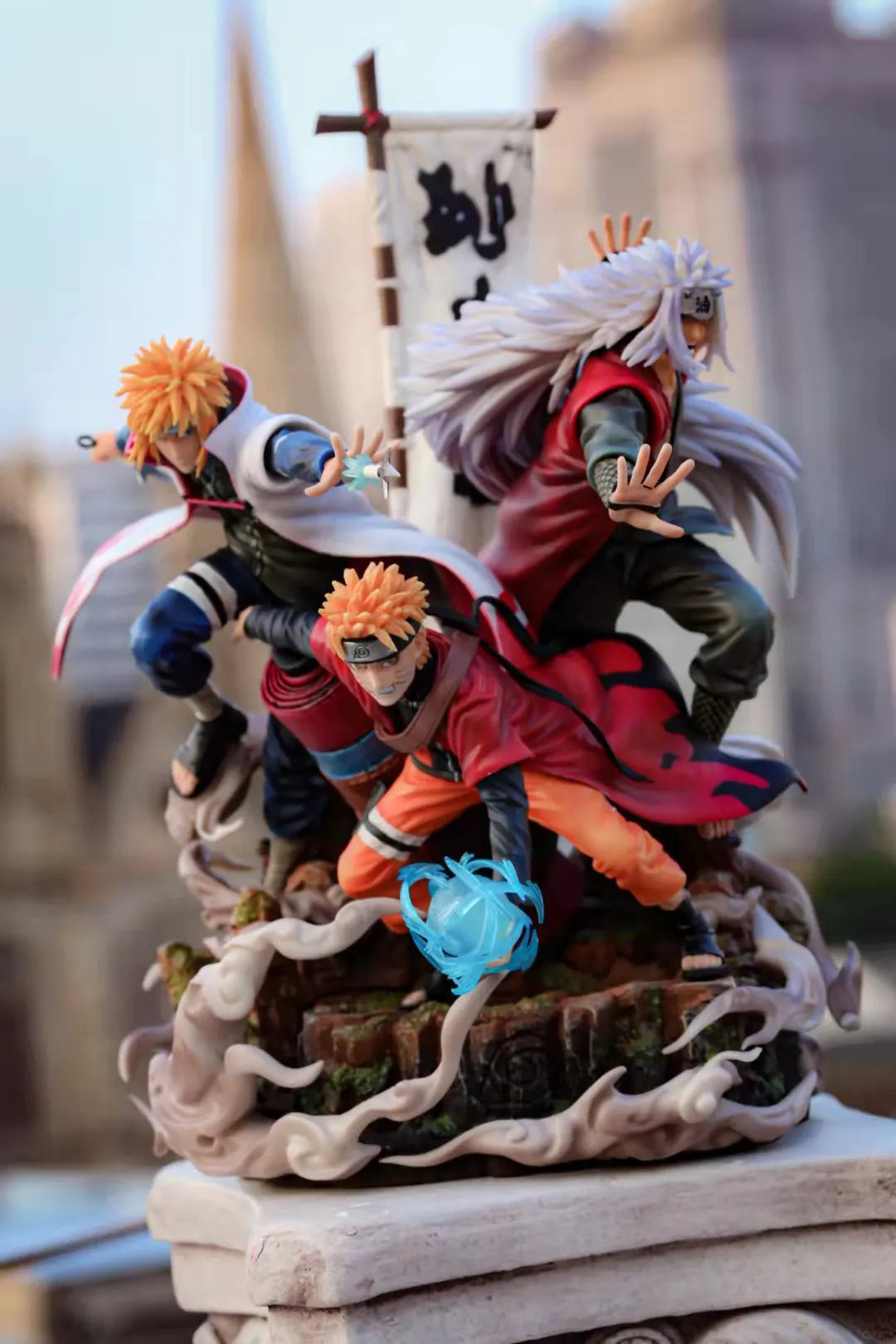 Jiraiya Minato and Naruto Anime Figurines, NARUTO SHIPPUDEN Figures Master and Apprentice Figure 41cm