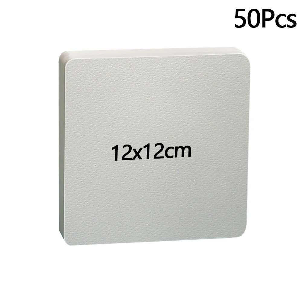 Blank Watercolor Paper Cards 50 PCS Portable Postcard 300g Square Round for Painting School Student Art Supplies