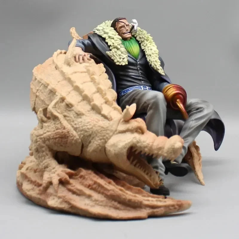 Crocodile Shichibukai Anime Figure, One Piece Sand Crocodile Sitting Action Figurines 18 CM