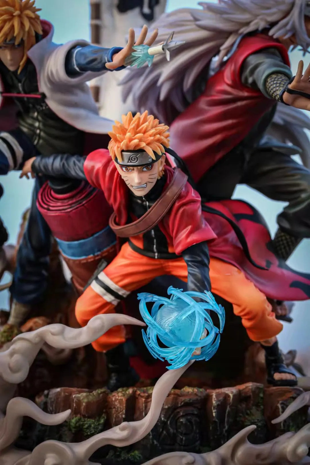 Jiraiya Minato and Naruto Anime Figurines, NARUTO SHIPPUDEN Figures Master and Apprentice Figure 41cm