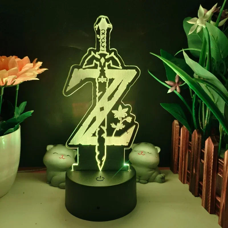 Legend of Zelda Night Lights Anime 3D Led Lamp Link Tears Of The Kingdom Lighting Bedroom Decoration