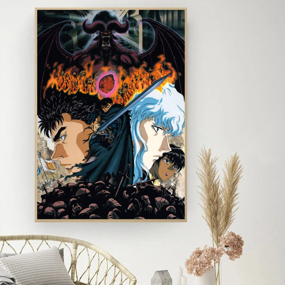 Berserk Posters, Anime Poster DIY Vintage Movie Poster Wall Art