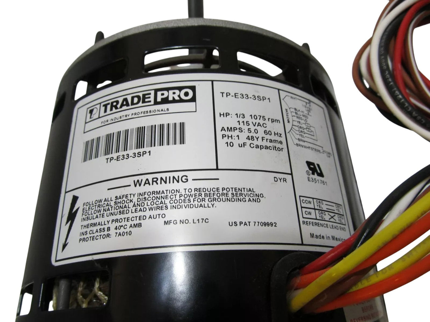 TRADEPRO TP-E33-3SP1 EVAPORATOR MOTOR1/3 HP 370/440V 5.0AMP (Refurbed) Otarealm